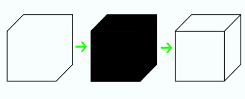 Trait de structure de cubes