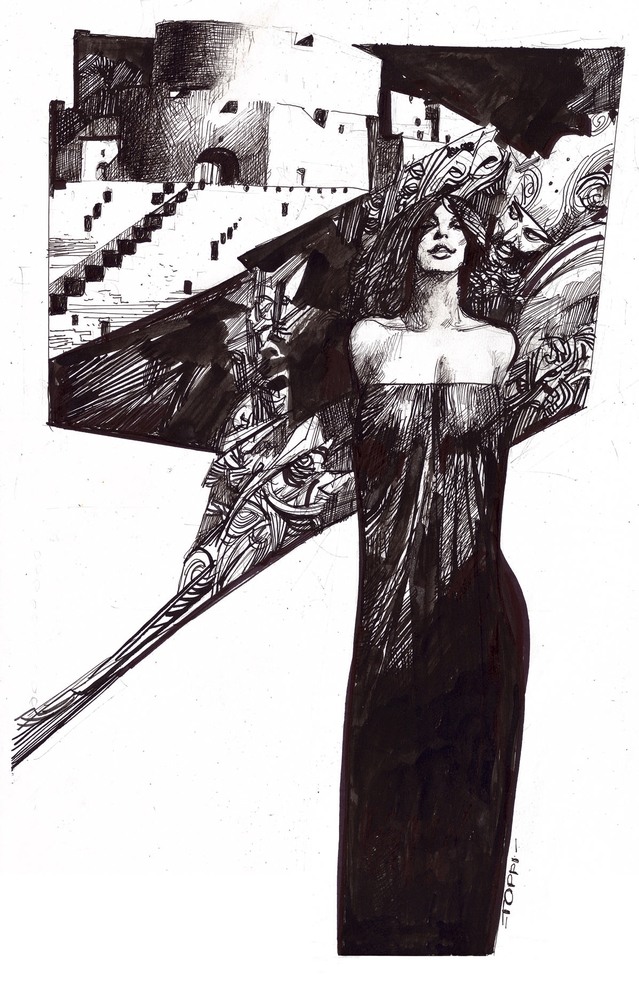 Œuvre abstraite de Sergio Toppi