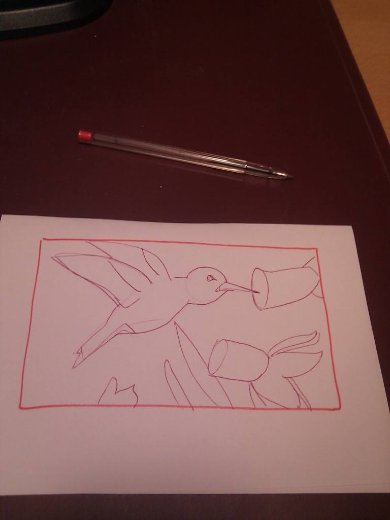 croquis d'un oiseau fait en 1 minute