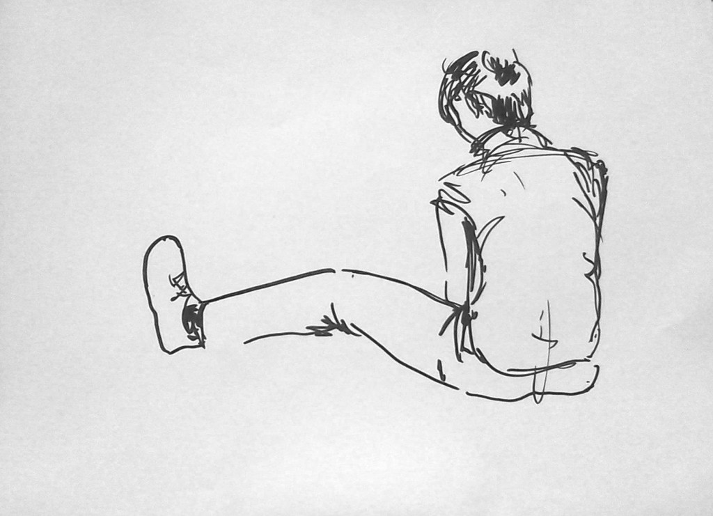 croquis personnage croquis personnage assis de dos