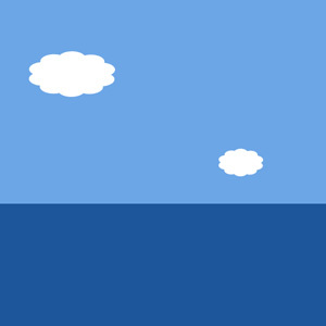 ciel, mer et nuages schématique