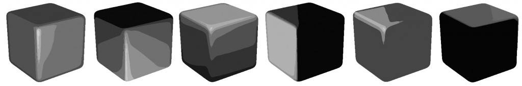 cubes éclairées avec différentes valeurs