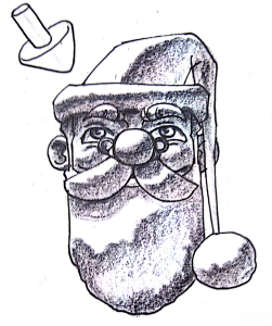 Dessin Père Noël Ombres Portrait père noël ombres