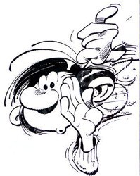 Encrage à la plume et à l'encre : Gaston Lagaffe gaston lagaffe