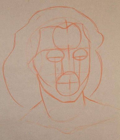 Construction des repères secondaires dessin Construction portrait étape 3