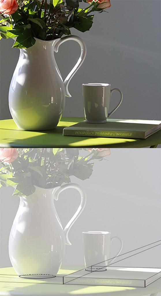 nature morte servant de modèle pour apprendre à dessiner l'invisible