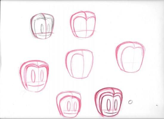 Etudes tête d'Océ dessin tête personnage Océ