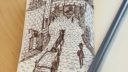 Cours de dessin avec crayon et feuilles de papier à motifs