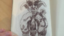 Image montrant un croquis de visage avec des traits expressifs, probablement pour un cours de dessin