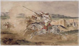 « Fantasia arabe devant Mequinez », Delacroix
