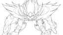 Raging Deathmask Lineart