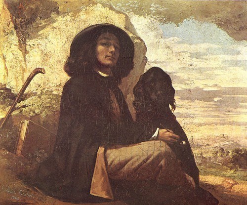 « Autoportrait au chien noir »,  Gustave Courbet, 1842