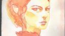 Technique de dessin colorée avec visage et ombre