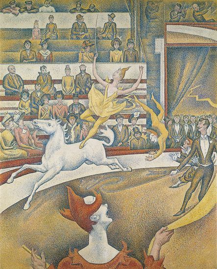 tableau intitulé « Le Cirque » de Georges Seurat
