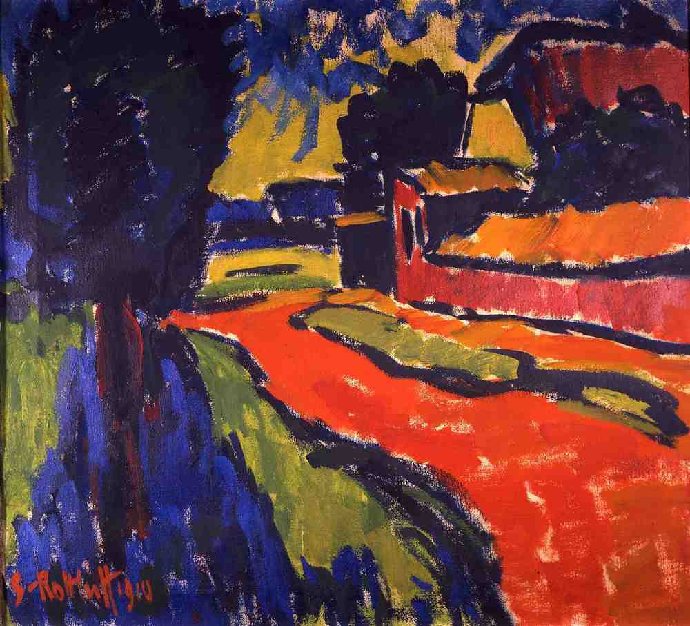 tableau intitulé "Village" de Karl Schmidt-Rottluf