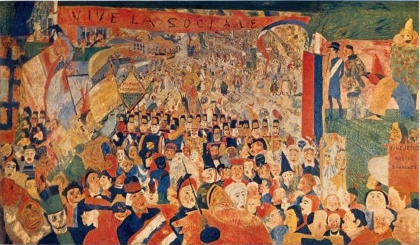 tableau intitulé « L’entrée du christ à Bruxelles » de James Ensor