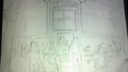 Dessin de château en noir et blanc, technique de croquis simple