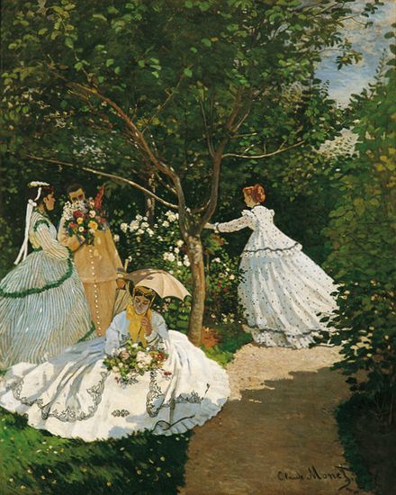 Œuvre intitulée « Femmes au jardin » de Monet