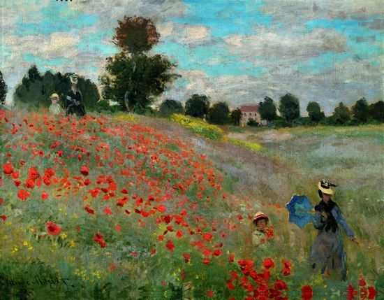 Peinture intitulée « Les Coquelicots » de Monet