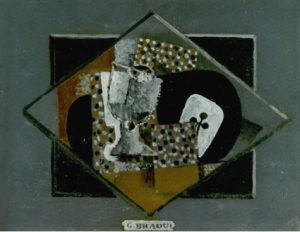Peinture de Braque intitulée « Verre et as de trèfle »
