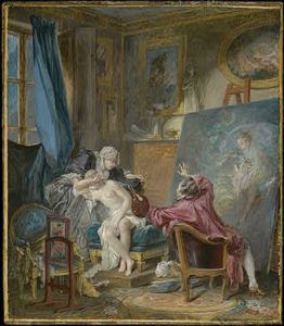 Peinture de Pierre Antoine Baudouin intitulée “Le modèle honnête”