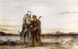 Peinture de Gustave Moreau intitulée "Le bon Samaritain"