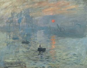 Peinture de Monet intitulée “Impression, soleil levant”