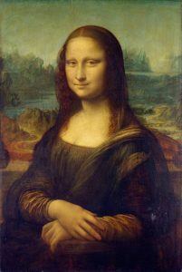Peinture de Leonard de Vinci intitulée “La Joconde”