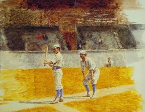 Peinture de Thomas Eakins intitulée "Joueurs de baseball"