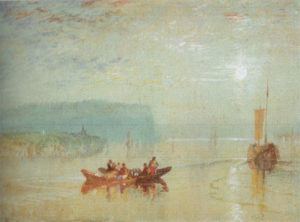 Peinture de Turner intitulée "scène sur la Loire près des coteaux de Mauves"