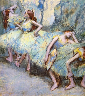 Œuvre de Degas intitulée “Danseuses de ballet derrière les coulisses”