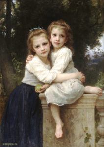 Peinture de Bouguereau intitulée “Deux sœurs”