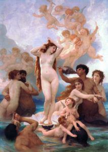 Peinture de Bouguereau intitulée “Naissance de Vénus”