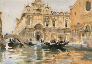 Peinture de John Singer Sargent intitulée “Rio dei mendicanti, Venise”