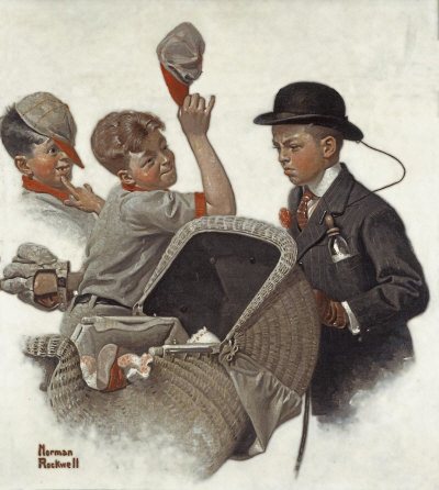 Illustration de Rockwell intitulée « Le Garçon au landau »
