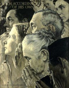 Illustration de Rockwell intitulée Liberté de culte