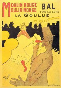 Peinture de Toulouse-Lautrec intitulée  “Moulin-Rouge - La Goulue”
