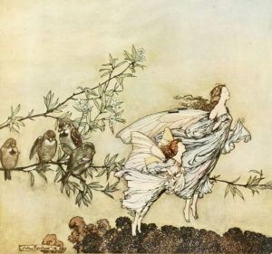 Illustration de Arthur Rackham tirée de “Peter Pan dans Kensington Gardens”