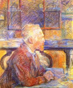 “Portrait de Vincent Van Gogh” par Toulouse-Lautrec
