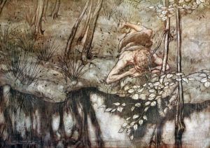 Illustration de Arthur Rackham intitulée “Siegfried and the Twilight of the Gods”