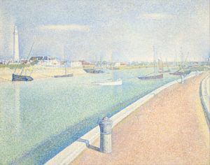 Peinture de Georges Seurat intitulée “Le Chenal à Gravelines”