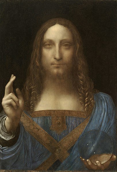 “Salvator Mundi”, Leonard de Vinci, 1500 Œuvre de Leonard de Vinci intitulée “Salvator Mundi”