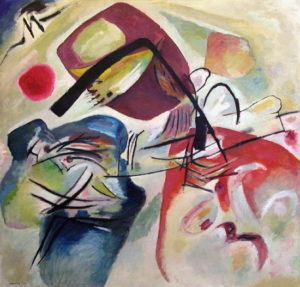 Peinture de Kandinsky intitulée “Tableau avec l'arc noir”