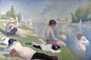 Peinture de Georges Seurat intitulée “Une baignade à Asnières”