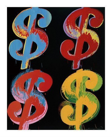 Œuvre d'Andy Warhol intitulée “4 Dollars”