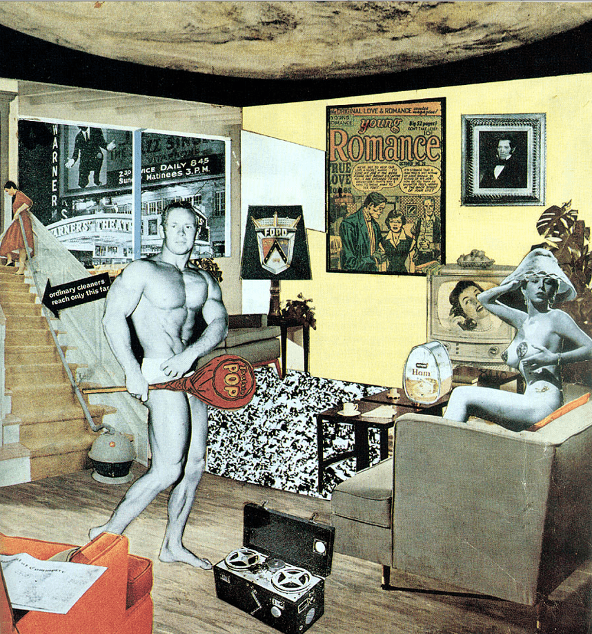 Œuvre de Richard Hamilton intitulée "Just what is it that makes today's homes so different, so appealing?"