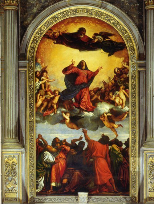 Peinture de Titien intitulée "L'Assomption de la Vierge"