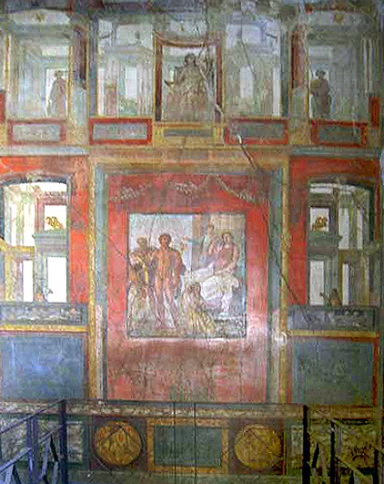 Peinture murale dans La maison des Vettii à Pompéi