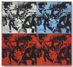 Œuvre de Andy Warhol intitulée “Race Riot (in Four Parts)”