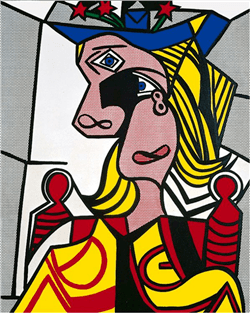 Œuvre de Roy Lichtenstein intitulée “Woman with Flowered Hat”